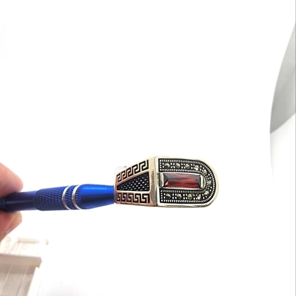 BRAND NEW MEN'S RING RED STONE STERLING SILVER 925 - Picture 3 of 6